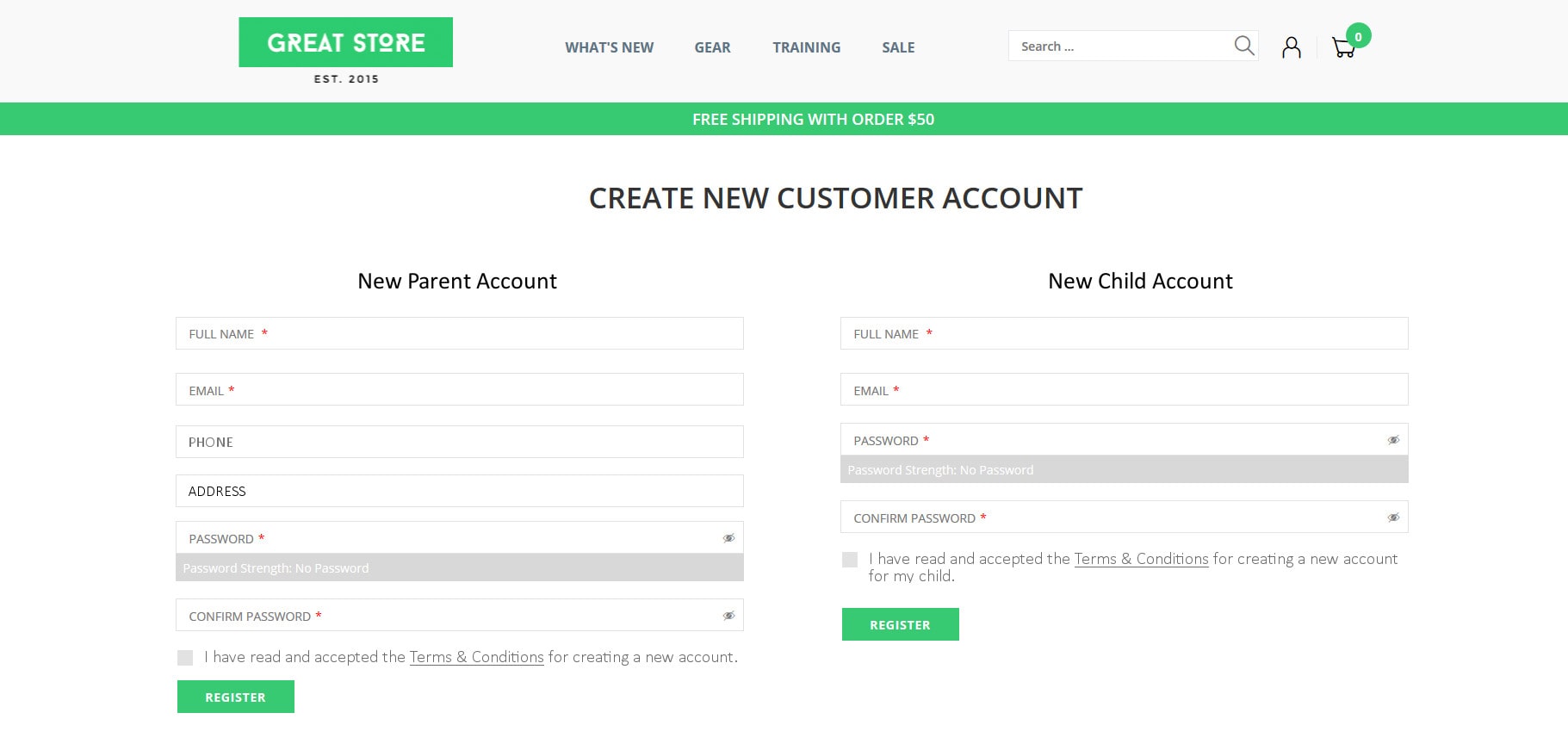 Creating different account types for parents and children can be one way to help with COPPA Compliance in Magento.